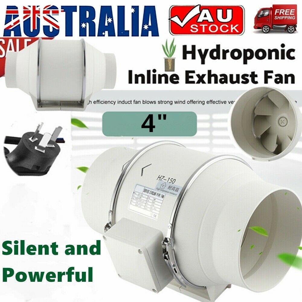 45W 220V 4"" Exhaust Fan Home Silent Inline Pipe Duct Fan Bathroom Extractor Ventilation Kitchen Toilet Wall Air Cleaning