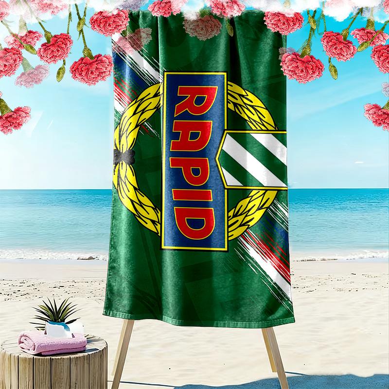 Rapid Vienna Print Beach Towel, Large Soft Quick Dry Towel for Beach Camping Swimming