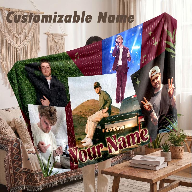 Custom Name Flannel Blanket,Alex Warren Lightweight Warm Bed Blanket For Couch & Holiday Gift