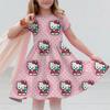 Easter Girls' 3D Floral Graphic Dress Short Sleeve Summer Spring Vacation