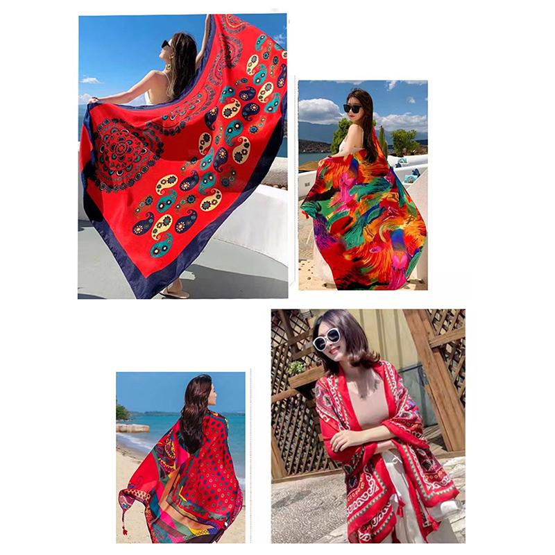 8 Styles 85X180Cm Travel Beach Sunscreen Scarve Bikini Large Shawl Sarong Wrap Scarf Women Brazilian Swimsuit Bathing Cover-Ups