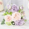 Artificial Flowers Fake Silk Peony Vases Flower Bouquets Home Room Decoration Garden Flower Garlands Wedding Bridal Accessories