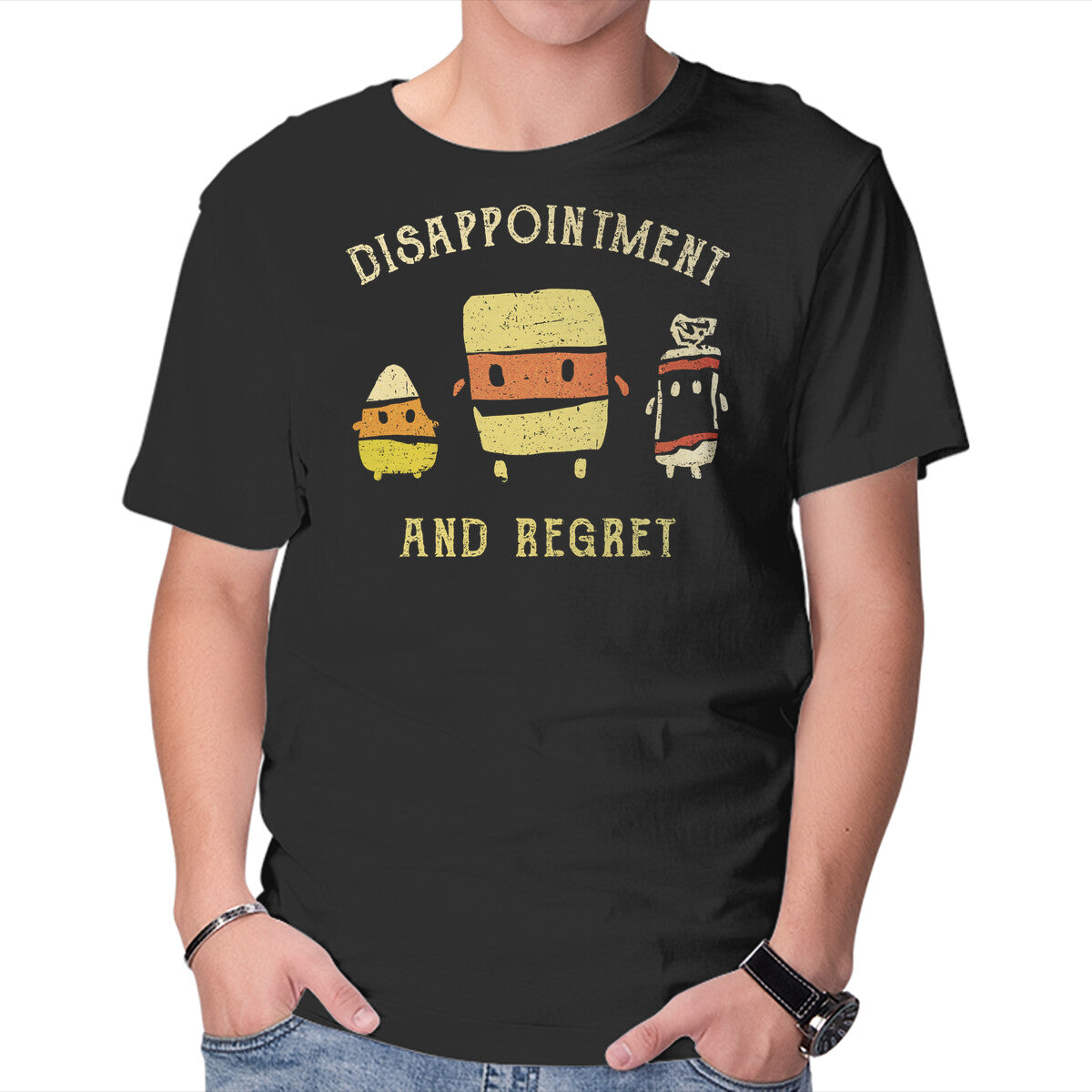 Unisex Crew Neck T-Shirt Disappointment And Regret Graphic Short Sleeve Casual Tee M