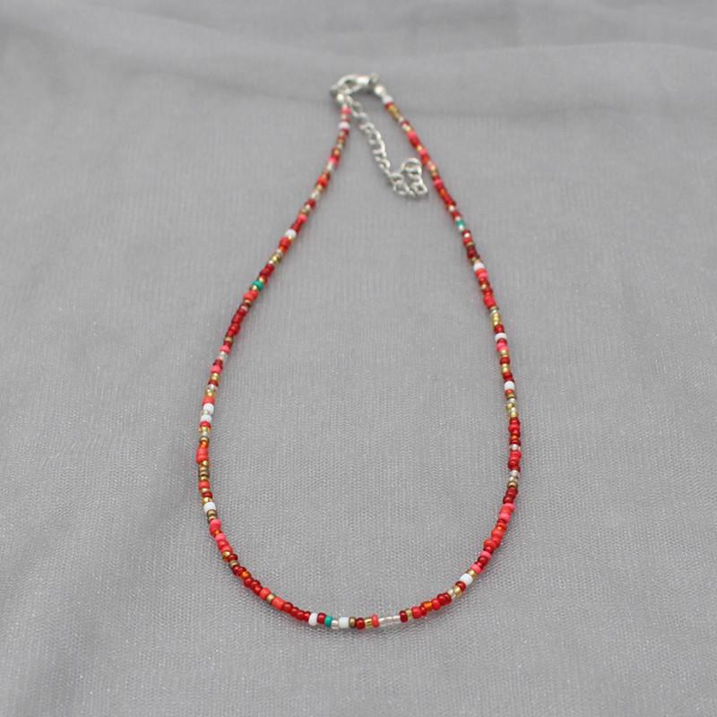 Korean Style Dopamine Color Beaded Necklace - Girly Bohemian Clavicle Chain