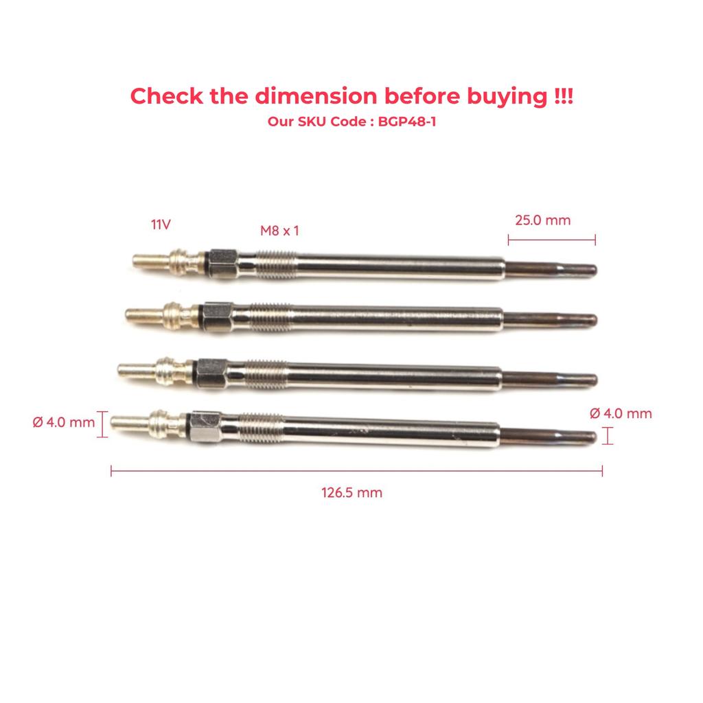 BGP48-1 4 Pcs Heater Glow Plugs GX4126 0100276002 for Citroen Peugeot Volvo Jaguar Land 2.4 2.7 3.6