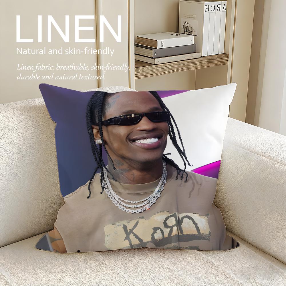 Music Travis Scott Cushion Cover Pillowcase Set Pcs X X Breathable Washable Sofa Cushion Cover