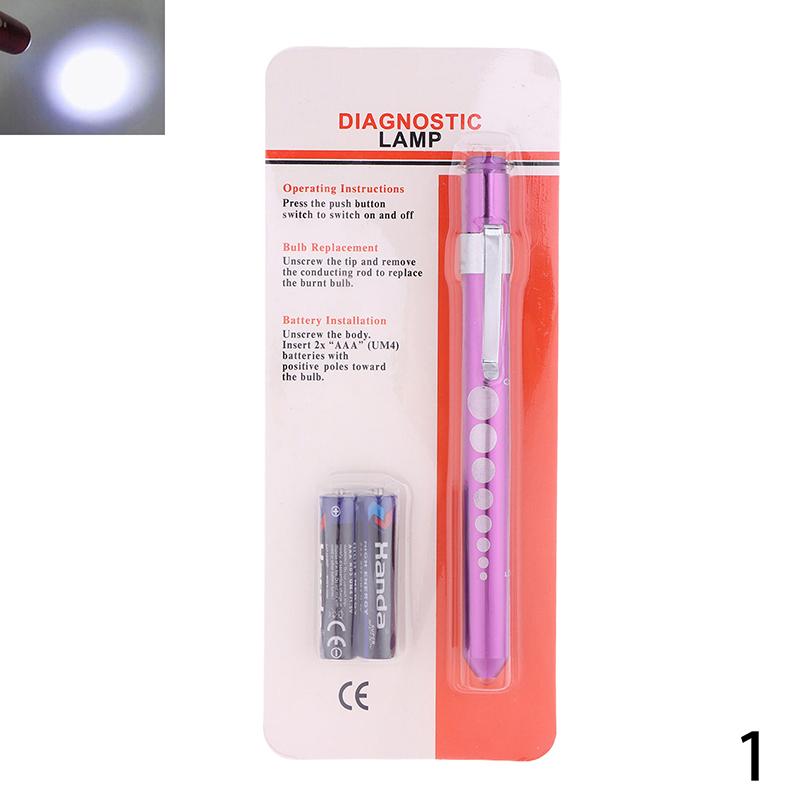 Portable Medical Led Penlight With Pupil Gauge Ruler With Battery Mini Flashlight White+Yellow Light For Doctor Nurse Diagnosis