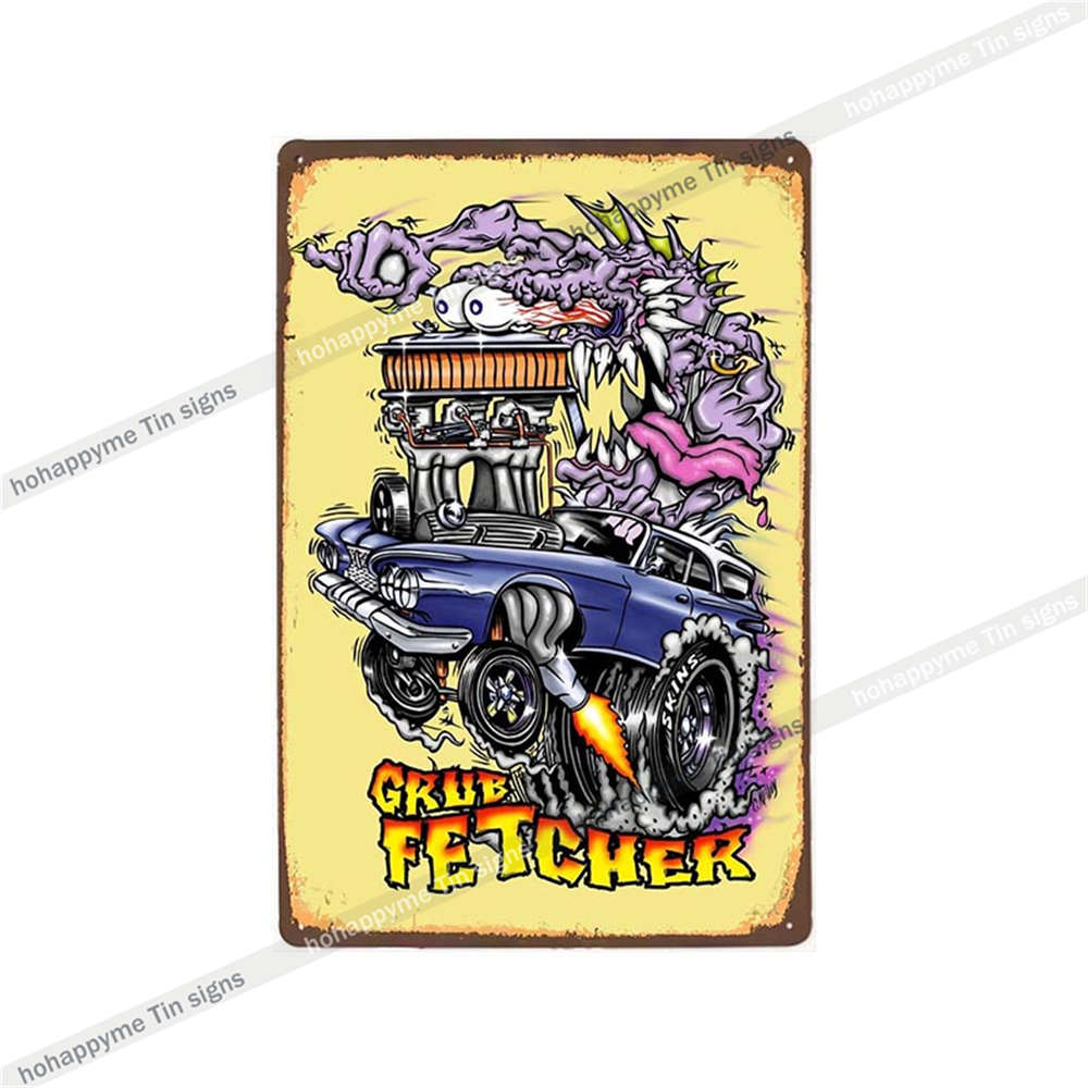 

Decor Rat Fink Metal Vintage Sign Retro Decorative Plaque Garage Man Cave Bar Pub Club Tin Painting Home Living Poster 20x30c 20x30
