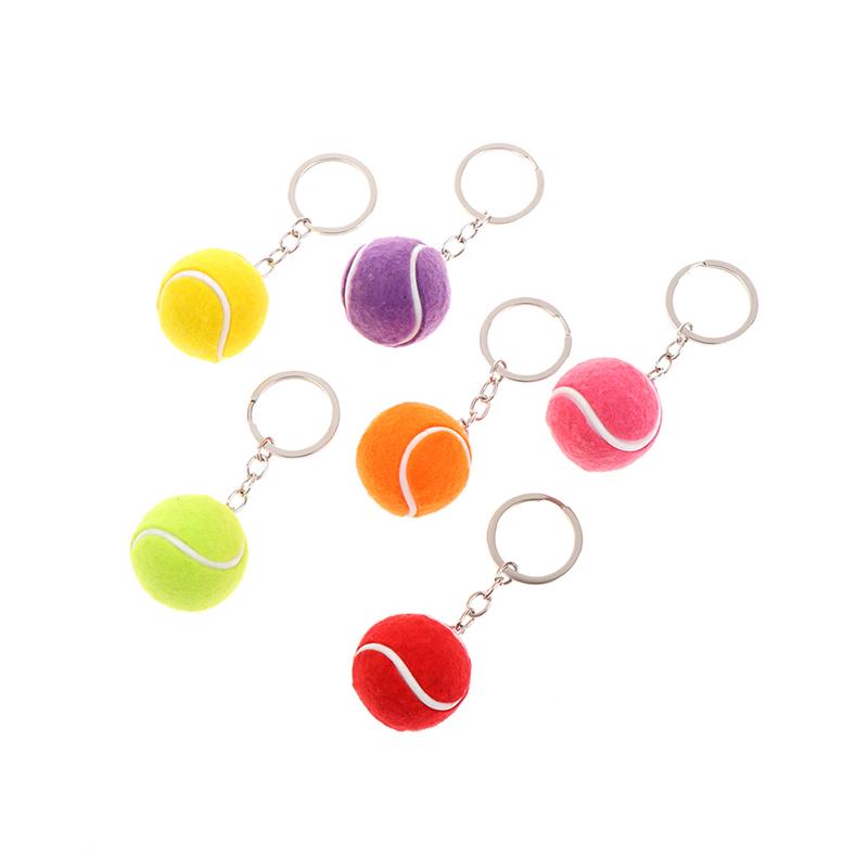 6 Color Key Chain Tennis Ball Metal Keychain Car Key Chain Key Ring sports chain sliver color pendant