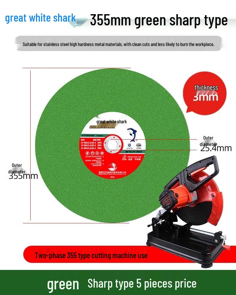 Great White Shark 100mm Stainless Steel Angle Grinder Cutting & Grinding Blade - Sharp & Durable