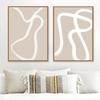VLOLIFE Boho Trendy Poster Print Art Beige White Line Canvas Paintings Wall Abstract Prints Minimalist Decoration For Living Room Home Frameless,