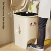 Creative Trash Can Household Large Capacity Kitchen Living Room Press Pedal Double Open Trash Can Lovely Paper Basket
