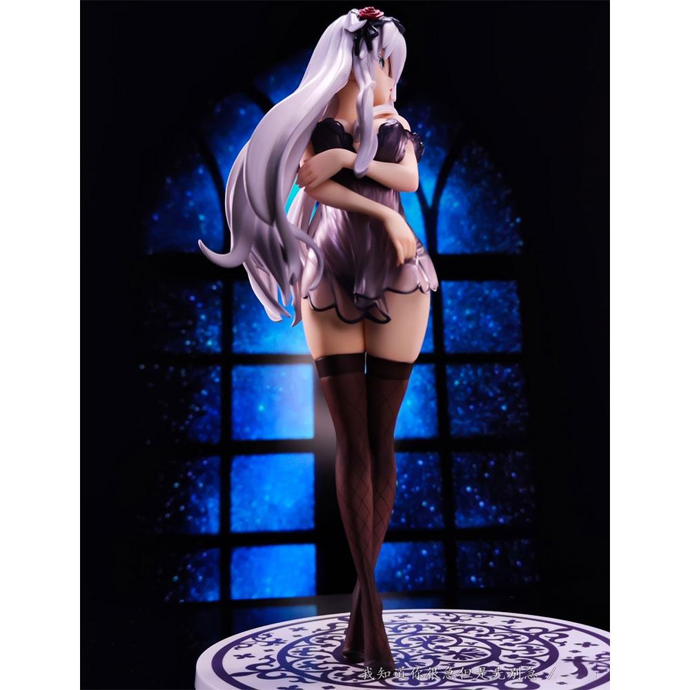 25CM Anime Hyperdimensional Neptunia Figure Noire Suspender Skirt Pajamas Standing Anime Model Toy Gift Collection Decorations
