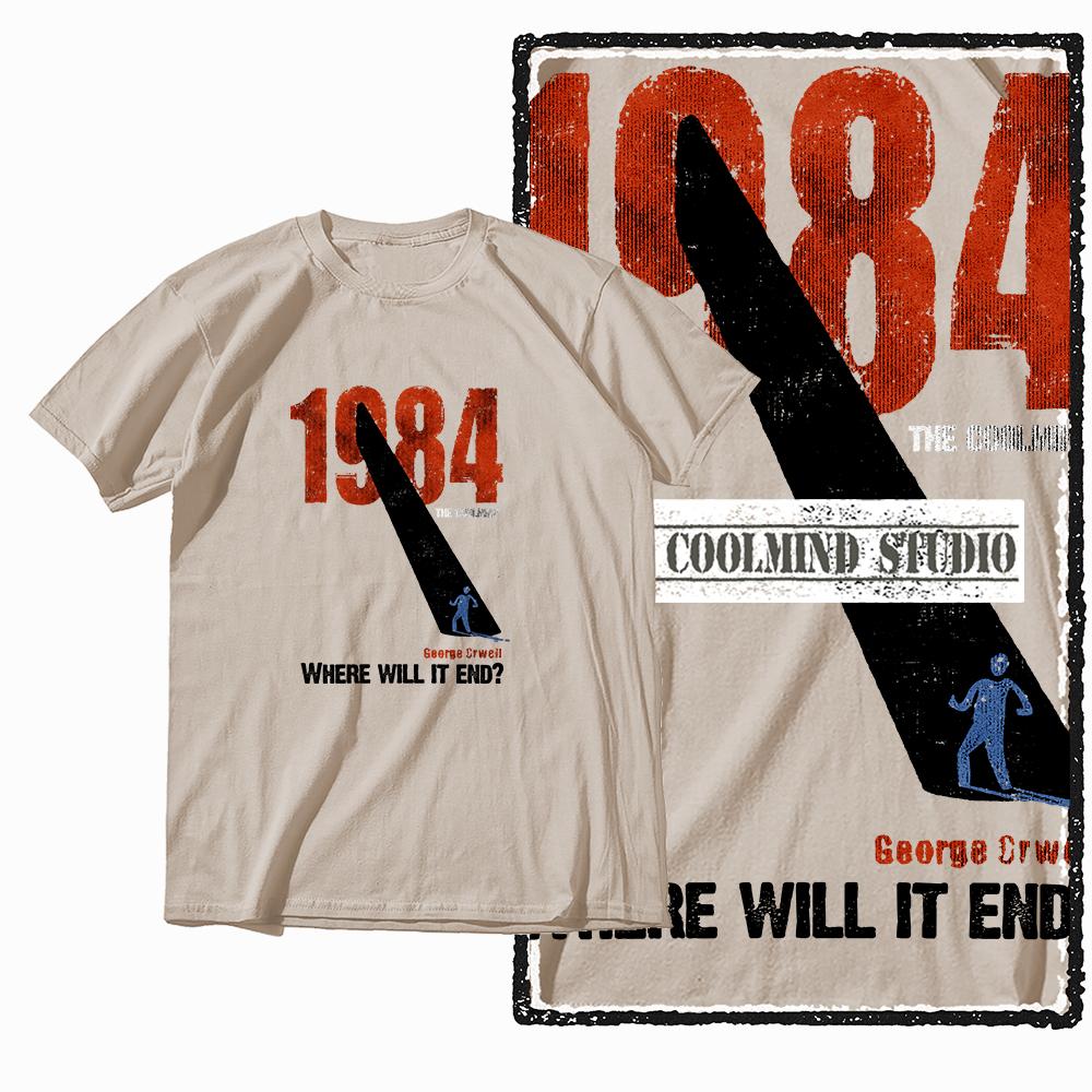 Coolmind X0001 100 Cotton Cool 1984 Print Exclusive Graphic Unisex T Shirt Big Size Loose Unisex Tshirt Casual Tshirt for Unisex Tees