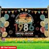 2D Black Vintage Style 1986 40th Birthday Photo Booth Backdrop