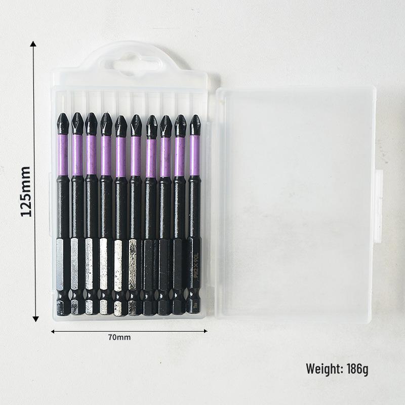 Shock-resistant Magnetic Phillips Screwdriver Bits with Anti-slip Teeth