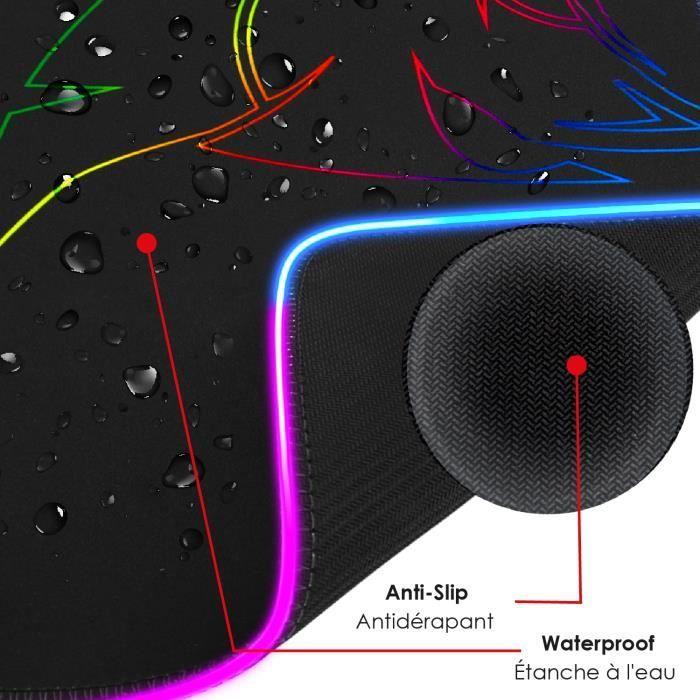 Tapis de Souris Gamer - EMPIRE GAMING - Dark Rainbow - RGB LED 12 Modes - Surface Ultra Lisse - Antidérapant