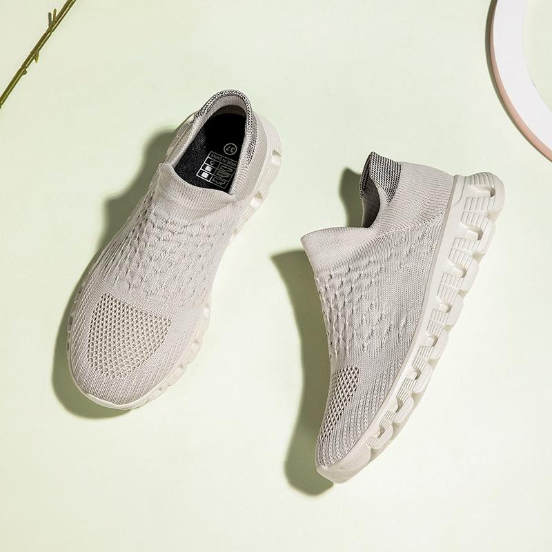 Женские кроссовки Повседневная обувь Модные туфли на плоской подошве Обувь для ходьбы Платформа Обувь больших размеров 35 бежевый