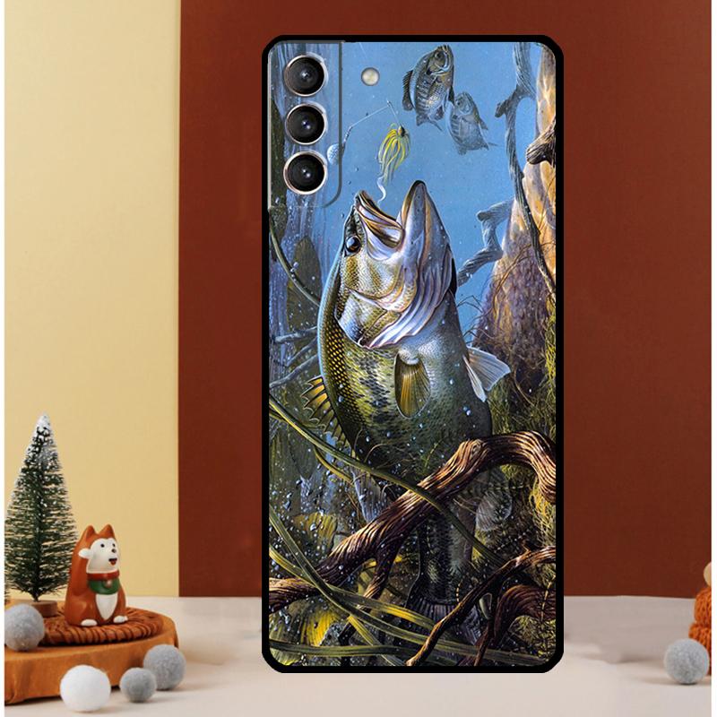 Bass Fishing Lake Fisherman Case For Samsung Galaxy S25 S26 Ultra S21 S22 S20 S23 S24 Ultra S10 Plus S25 FE Cover Funda