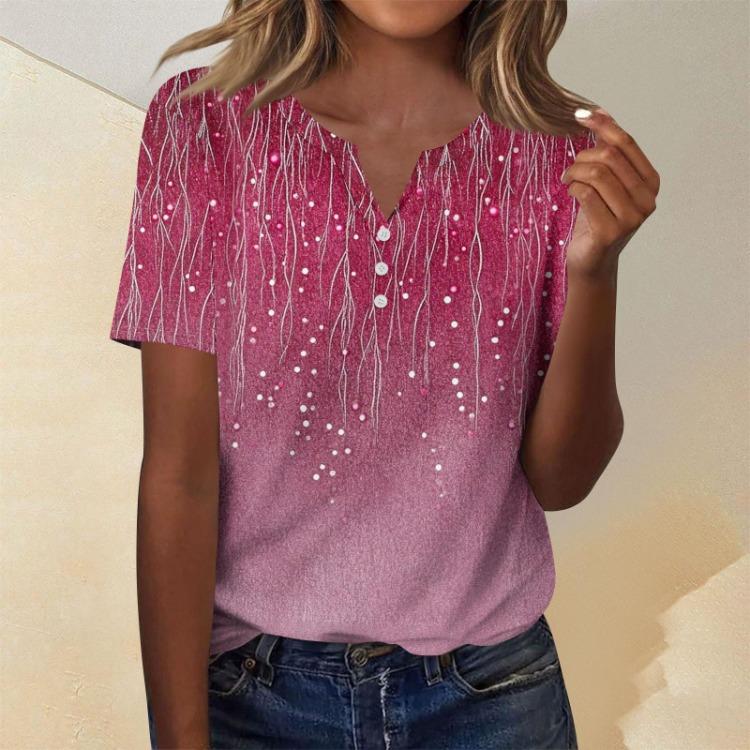 Women's Casual Floral Print Short Sleeve Fashion Top