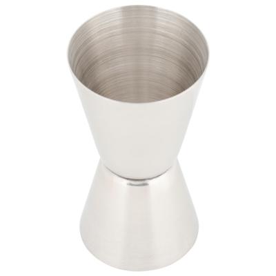 2pcs 20/40ml Stainless Steel Cocktail Jigger Double-Head Design Reversible Pourer Double Head Measuring Cup Silver