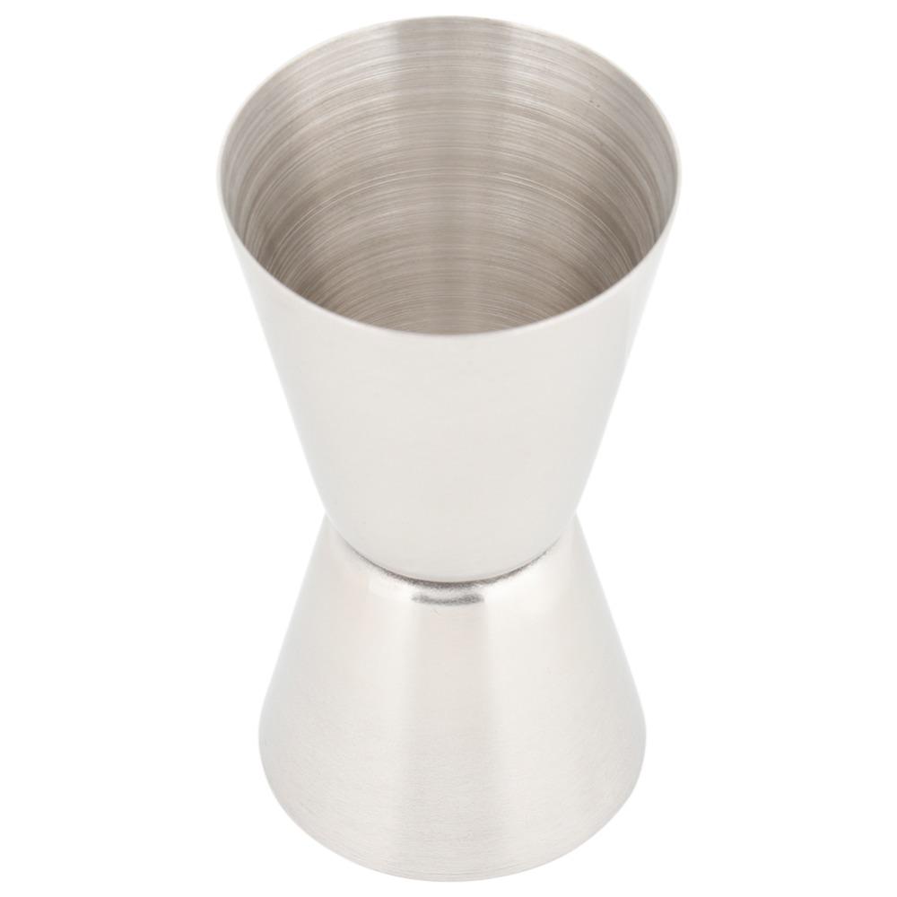 2pcs 20/40ml Stainless Steel Cocktail Jigger Double-Head Design Reversible Pourer Double Head Measuring Cup Silver