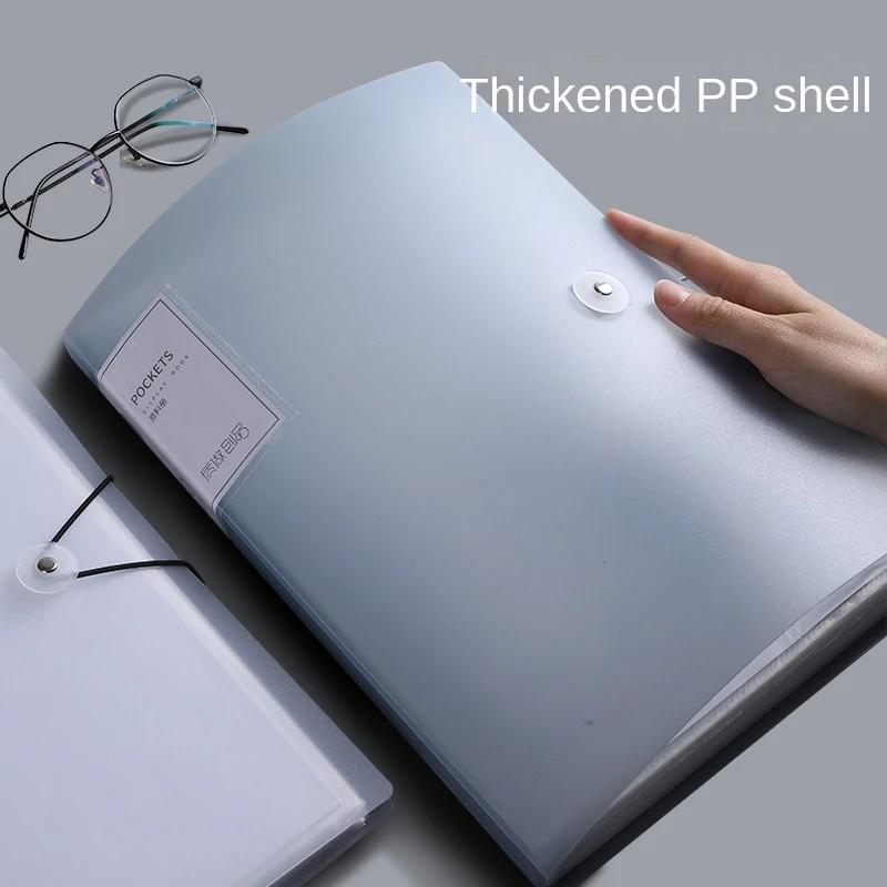 A4 Information Book Folder Transparent Centerfold Certificate Paper Storage Bag Student Album Collection Book Desk Organizer