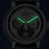 Relógio mecânico masculino totalmente automático Tourbillon Hollow Timing Dial masculino à prova d'água Noctilucente Simples Relógio mecânico empresarial Relógio pessoal