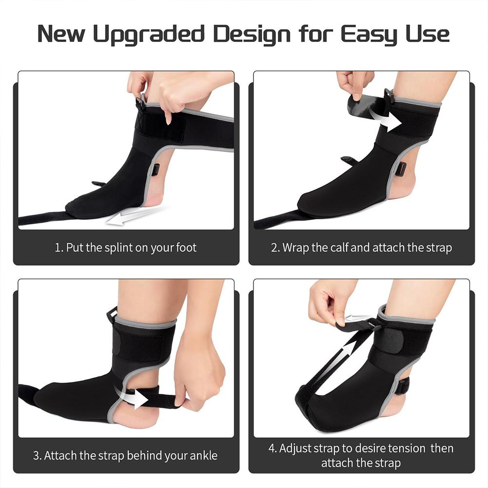 Plantar Fasciitis Brace with Arch Support/Massage Ball Soft and Comfortable Foot Brace Adjustable Plantar Fascia Brace