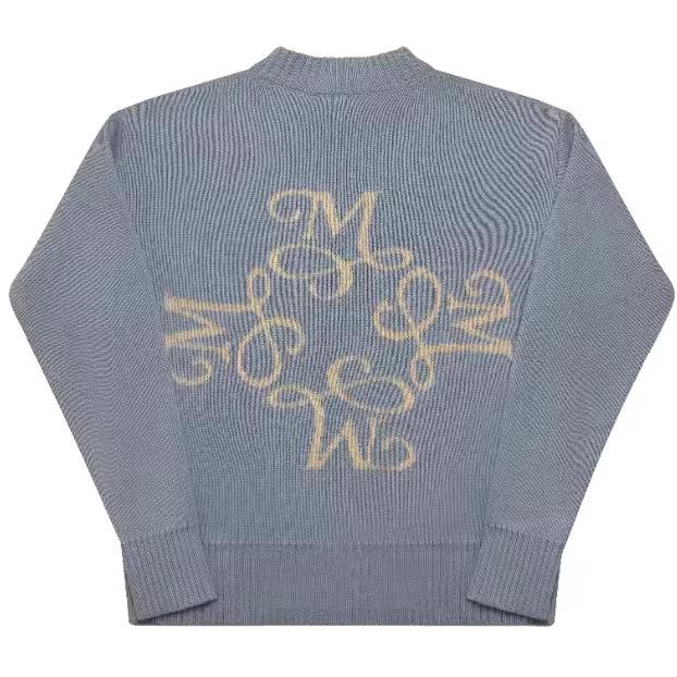 Unisex High-Quality Round Neck Knit Sweater with Letter Design