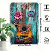 Vintage Hippie Guitar Music Tin Sign 8x12 Inch Metal Wall Decor Home Office Bar Man Cave Art Easy Hang No Power Required