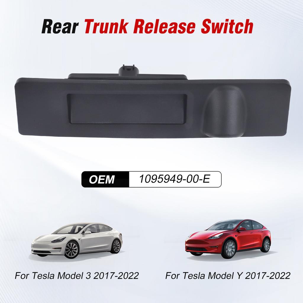 For Tesla Model 3 Model Y ABS Plastic Black Trunk Release Switch OE 1095949-00-E Car Rear Trunk Lid Electric Tailgate Switch