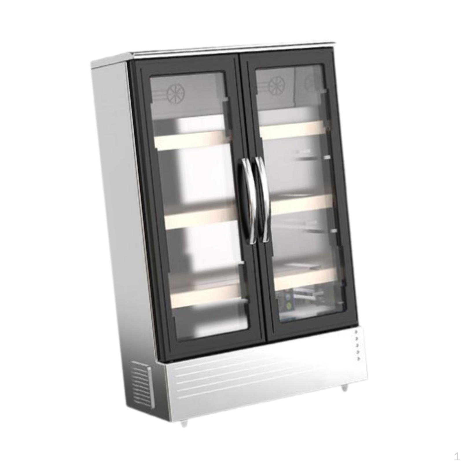 1/6 1/12 Dollhouse Refrigerator Double Door Photo Prop DIY Scene Mini House Fridge