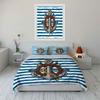 Nautical-Themed Anchor and Wheel Set Exquisite Three-piece Bedding Set Gift for Kids and Adults