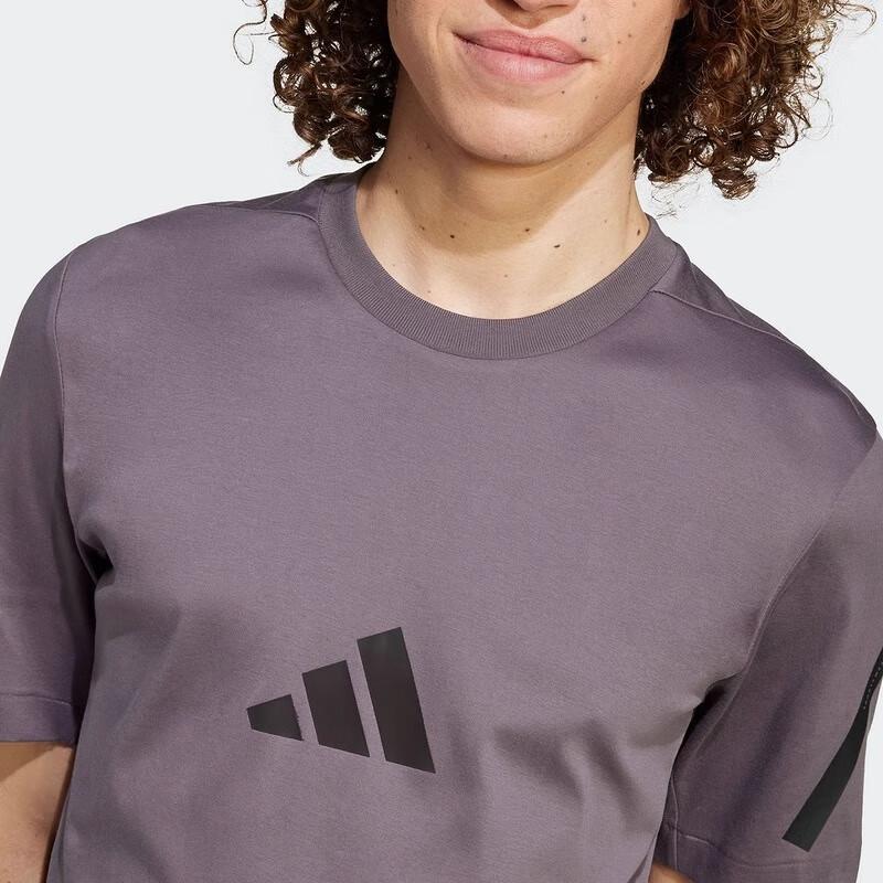 Adidas Sports Casual Round Neck Short Sleeve T-Shirt Men Tops Purple JC7924