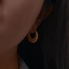 European Light Luxury 18K Gold-Plated Stainless Steel Croissant Hoop Earrings for Women