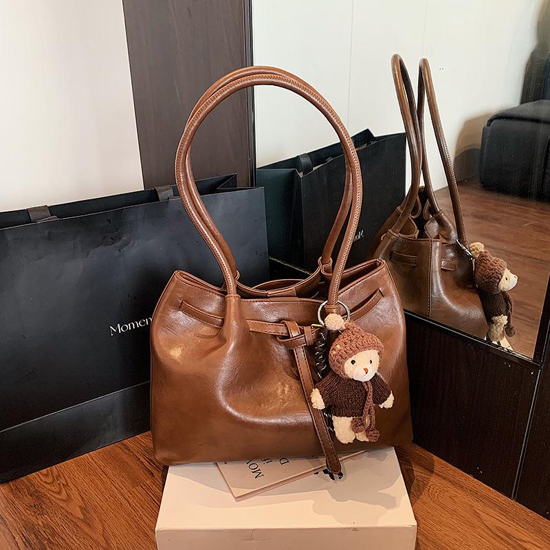 Geantă de mână tip tote - Geantă cu o singură baretă de capacitate mare - Geantă crossbody retro pentru navetă