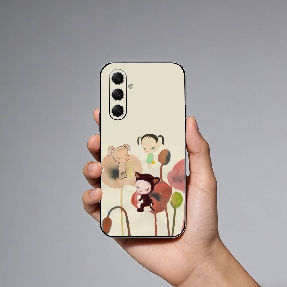 Cute Y-Yoshitomo Nara Phone Case For Samsung Galaxy A73,A21s,A22,A31,A52,A53,A71,A41Soft Black Shell