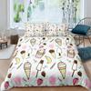 Ice Cream Duvet Cover Set Delicious Food Theme Polyester Quilt Cover King Queen Full Size For Kids Bedding Set With Pillowcase
