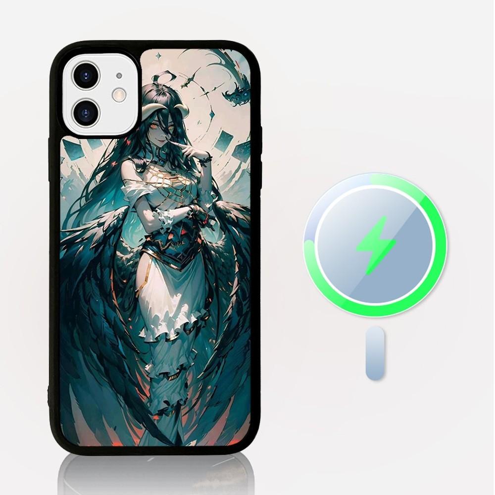 Anime Overlord Albedo Phone Case Magnetic Case For IPhone 16 14 13 12 11 15 Pro Max Plus For Magsafe Wireless Charge Cover