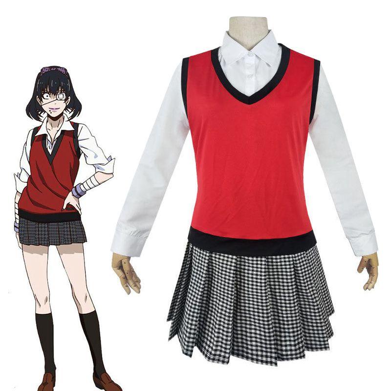 Kakegurui Midari Ikishima Outfit Exquisite School Uniform Dress Cosplay Set For Fans