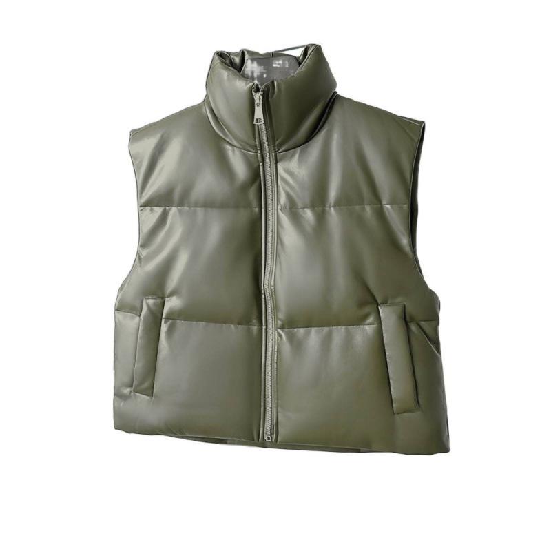 Damska luźna bawełniana kamizelka - jesień/zima, koreański styl, casualowa, bez rękawów kurtka