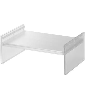 Yamazaki Jitsugyo 8065 Telescopic Refrigerator Storage Rack, White, Approximately W30-45.5 X D20 X H12.6cm, Tower, Width and Height Adjustable,