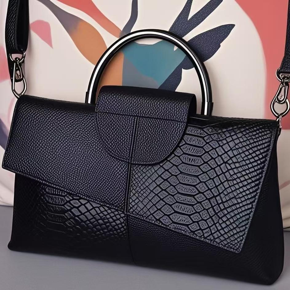 Leder Damen Tasche Clutch Damen Neue Handtasche mit großem Fassungsvermögen Krokodilmuster Damenmode Temperament Messenger