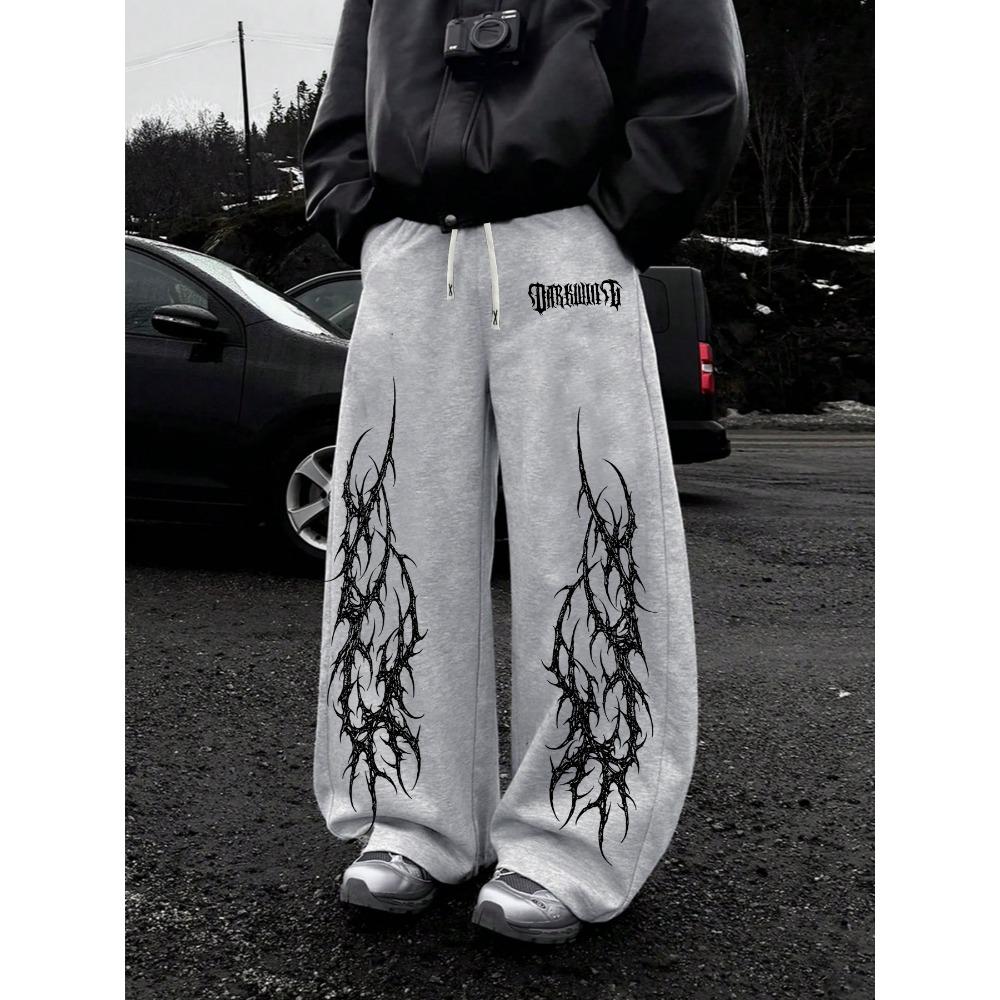 Men s Loose Gothic Dark Style Outdoor Casual Sports Pants, the First Choice for Campus Fashion Pairings S