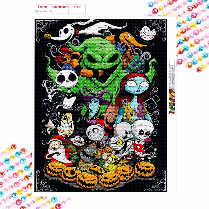 Disney 5d diamond painting full of diamonds diy diamond embroidery decorative painting ornaments living room Nightmare Christmas