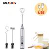 USB Electrical Milk Frothers Electric Handheld Blender with Mini Coffee Maker Whisk Mixer for Coffee Cappuccino Cream Foamer 2