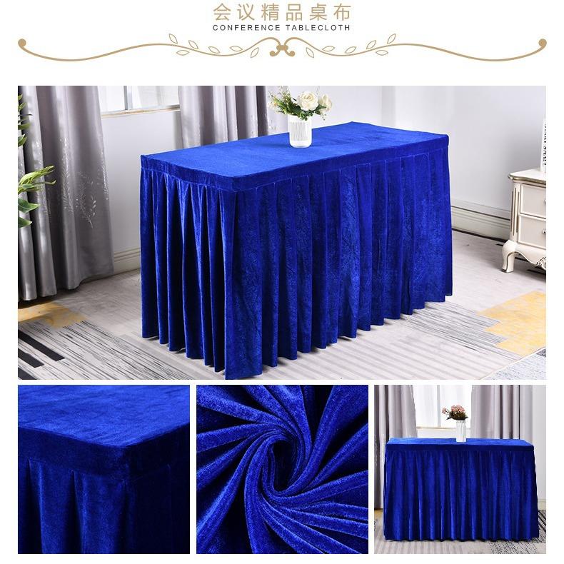 Konferenztischdecke für Hotels, rechteckige Tischdecke für Büros, Anmeldebereich, Flanelltischdecke, Tischüberzug, Tischrock