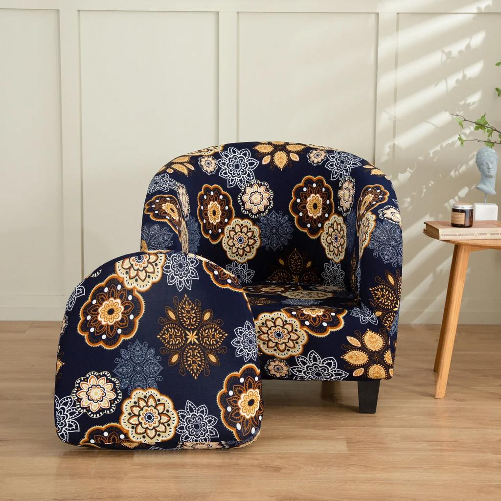 LANMOLIFE Elastic All Inclusive Single Half Round Armchair Sofa Cover Removable Couch Cover for Club Counter