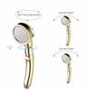 HONGDEC Pause Button 3 Settings Hand Shower Head 360 Degree Adjustable Gold Shower Head
